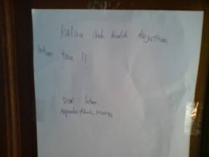 surat cinta Intan
