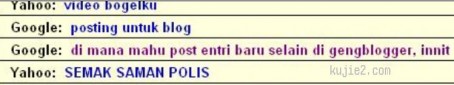 cara nak ping blog
