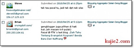 komen spam BM