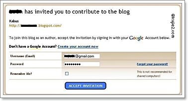 invitation accept1 Tukar Usernama Login Blogspot