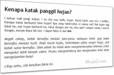 katak oh katak, kenapa panggil hujan katak oh katak kenapa panggil hujan Footnote Pun Awak Nak Copy
