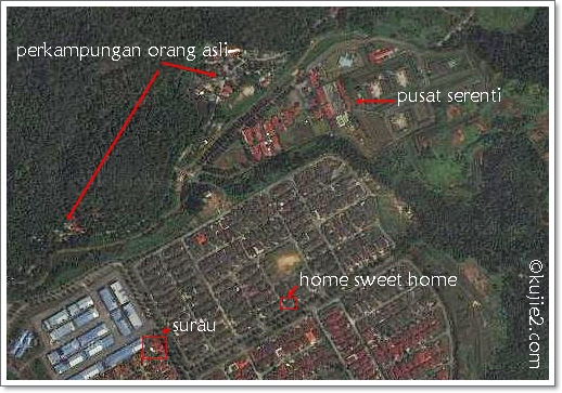 google map Di sebelahnya Pusat Serenti Di depannya Orang Asli 
