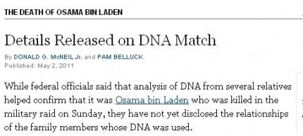 DNA osama bin laden 430x193 Osama bin Laden :  Bagaimana Ditemui, Dibunuh Dan Dikebumikan.