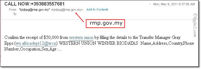 royal malaysia police royal malaysia police Email Spam Dari Royal Malaysia Police