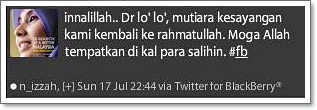nurul izzah Khabar Angin Kematian Dr Lo’ Lo Ghazali